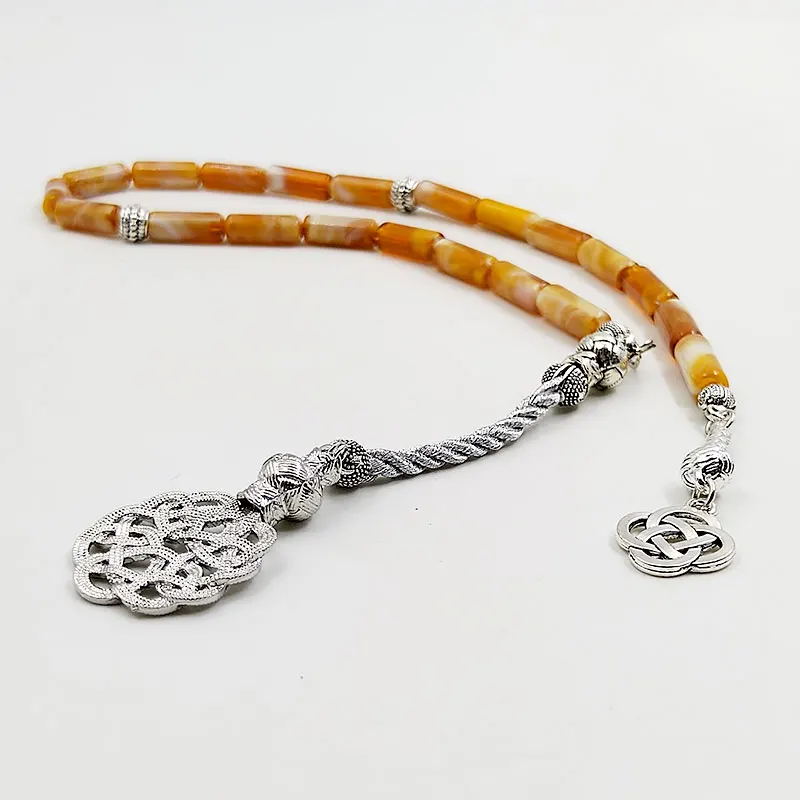 تسبيح راتنج أصفر تركي موضة سوار إكسسوارات إسلامية سبحة صلاة هدية عيد مصباح