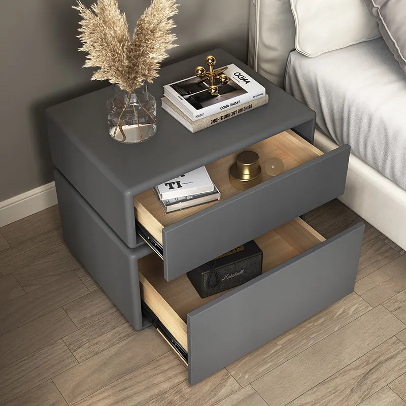 Minimalist Vintage Nightstand Industrial Large Capacity Bedside Table Executive Soft Mesa Cabeceira Home Bedroom Furniture