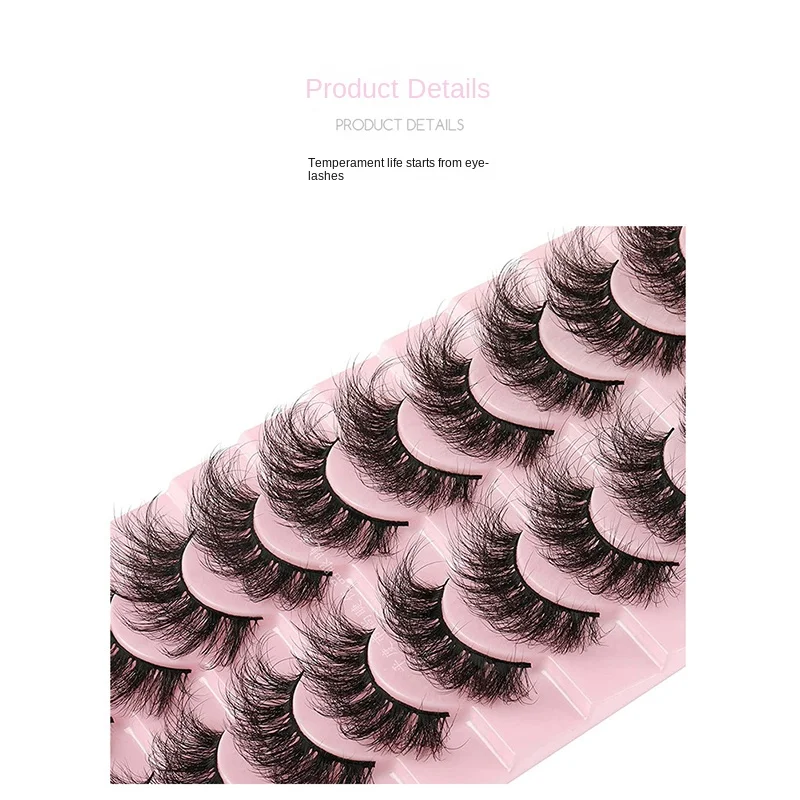 10 paia di ciglia finte soffici e spesse, super arricciate, adatte per feste sul palco e altre occasioni