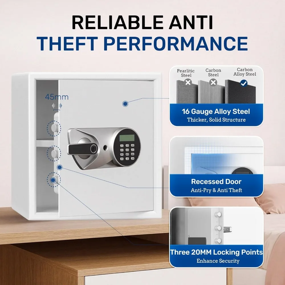 Biometrischer Safe mit schnellem Zugriff und LCD-Display – 1,5 Kubikfuß feuerfeste digitale Sicherheitsschließbox