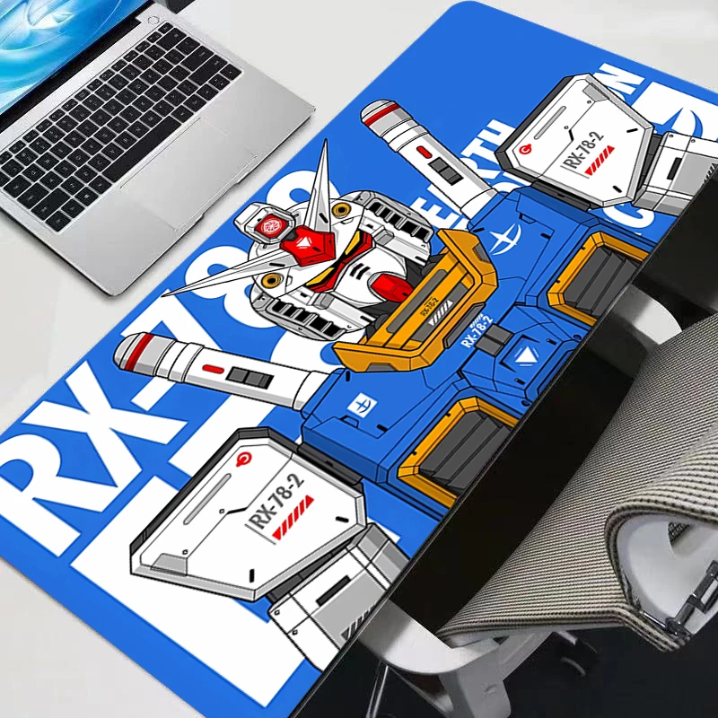 لوحة ماوس للألعاب بتصميم غير قابل للانزلاق بحافة مطاطية مخيطة من Gundam حصيرة مكتبية ميكانيكية محارب لوحة مفاتيح ألعاب ولوحة ماوس للعمل المكتبي