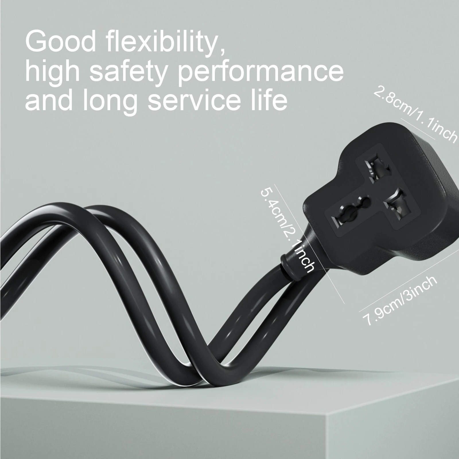 1pc UK Single Extension Lead 39/71/118/197/276/394/591/787 inch Cord Travel Power Cable 13 Amp Outdoor Plug Socket Black