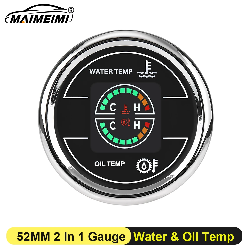 2 in 1 Universal Car 12V/24V LCD Digital Truck Car Oil Temperature Water Temperature 0-120℃ Combination Table Car accessories