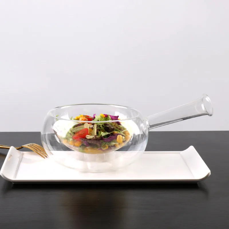 Glass Salad Bowl Kitchen Cooking Hollowware Specials Dry Ice Artistic Conception Trays Decorative Molecular Delicacies Tableware