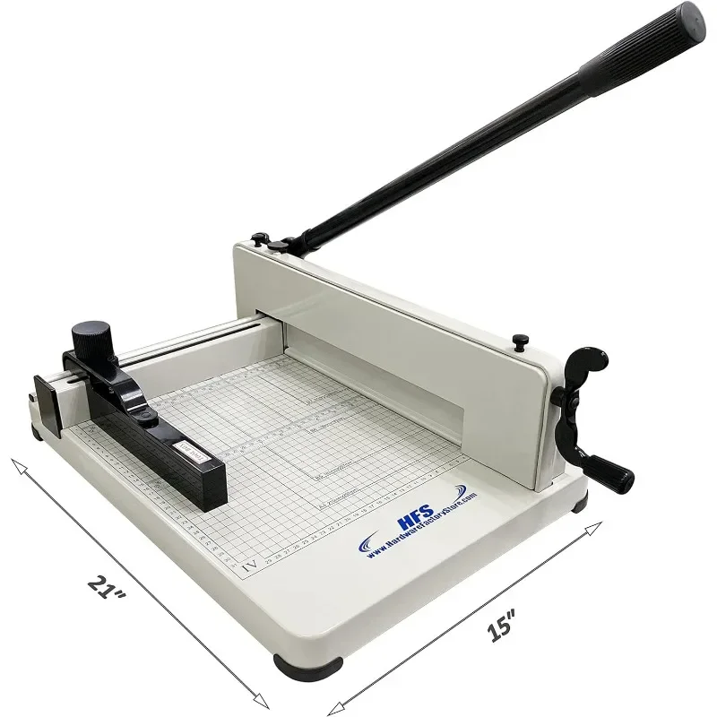 HFS(R) Heavy Duty Guillotine Paper Cutter 400 Sheet Capacity | Solid Steel Construction (A4-12'' Paper Cutter)