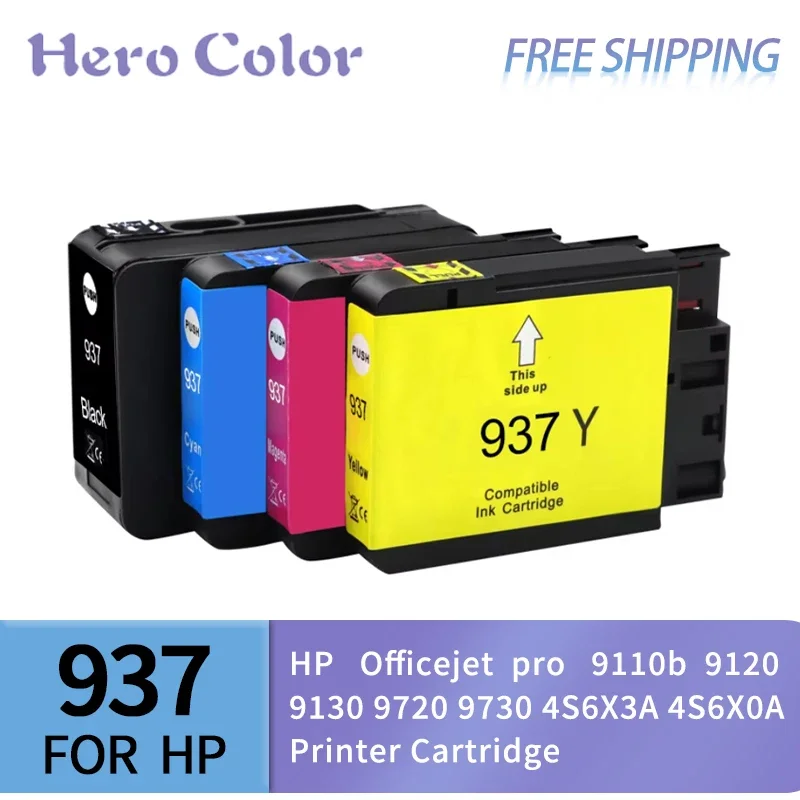 1set 936 937 938 Ink Cartridge Compatible for HP Officejet pro 9110b 9120 9130 9720 9730 4S6X3A 4S6X0A Printer Cartridge Color