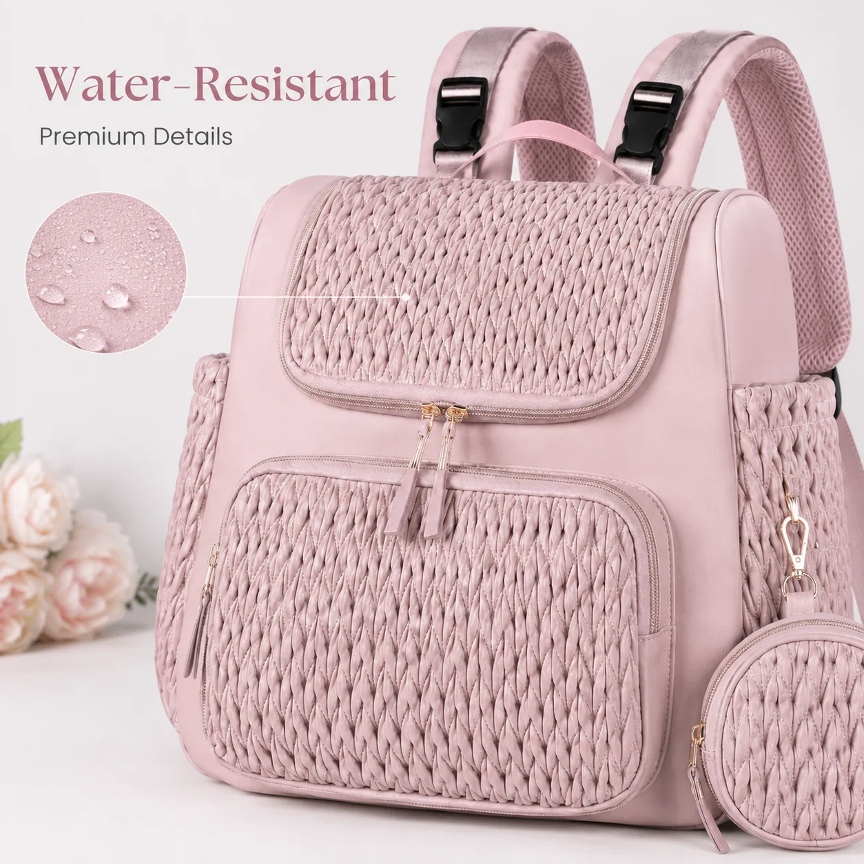 Backpack Diaper Bag - Fashion Woven Diaper Backpack Large Capacity