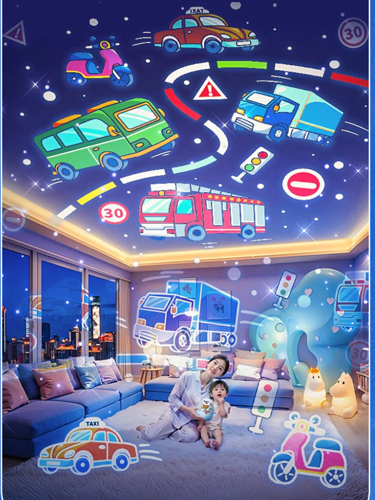 회전 프로젝션 무드 나이트 라이트 음악 상자 공룡 알 21 필름 USB 프로젝터 나이트라이트 어린이용 크리스마스 선물