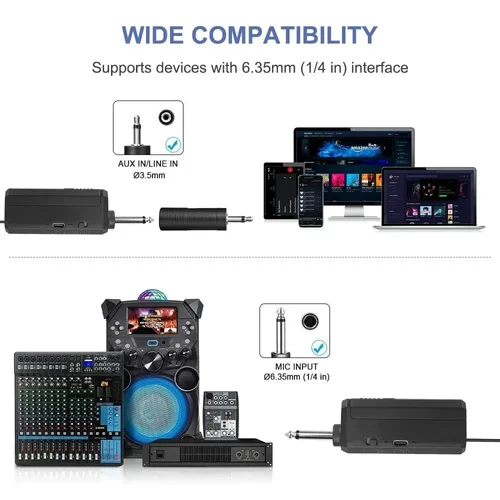Imagen 2 del producto Micrófono inalámbrico de 2,4G, micrófono de mano recargable UHF, Kits multimicrófono para Karaoke, para fiesta en vivo, iglesia, espectáculo, reunión