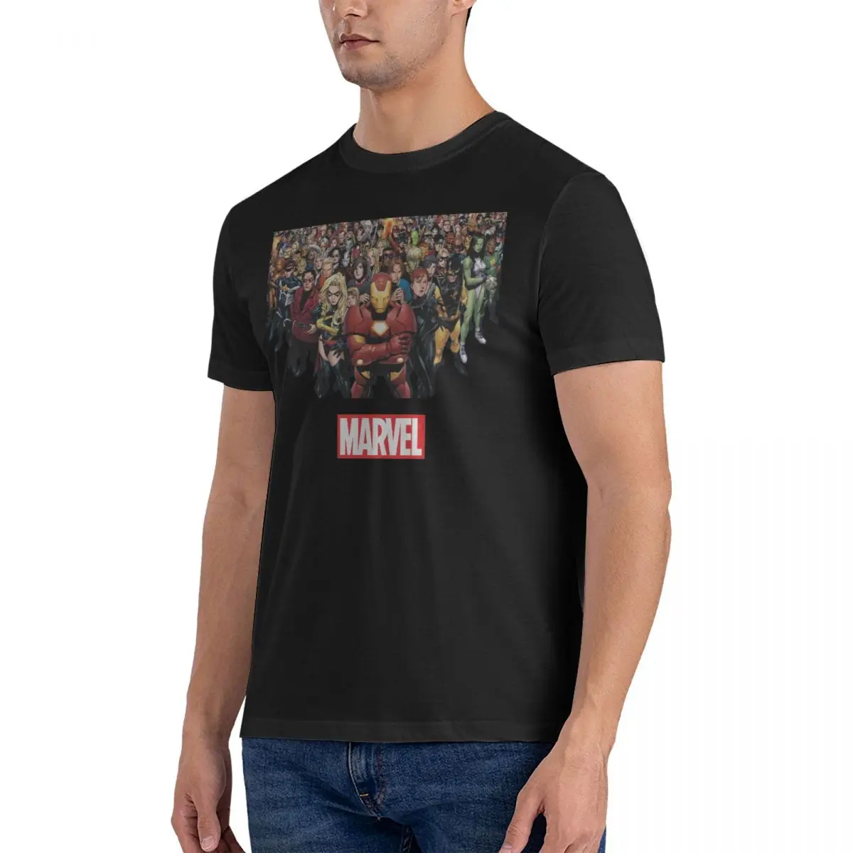 Superheroes Men's T Shirts Marvel Avengers Film Novelty Tee Shirt Short Sleeve Round Collar T-Shirt Pure Cotton Summer Clothes