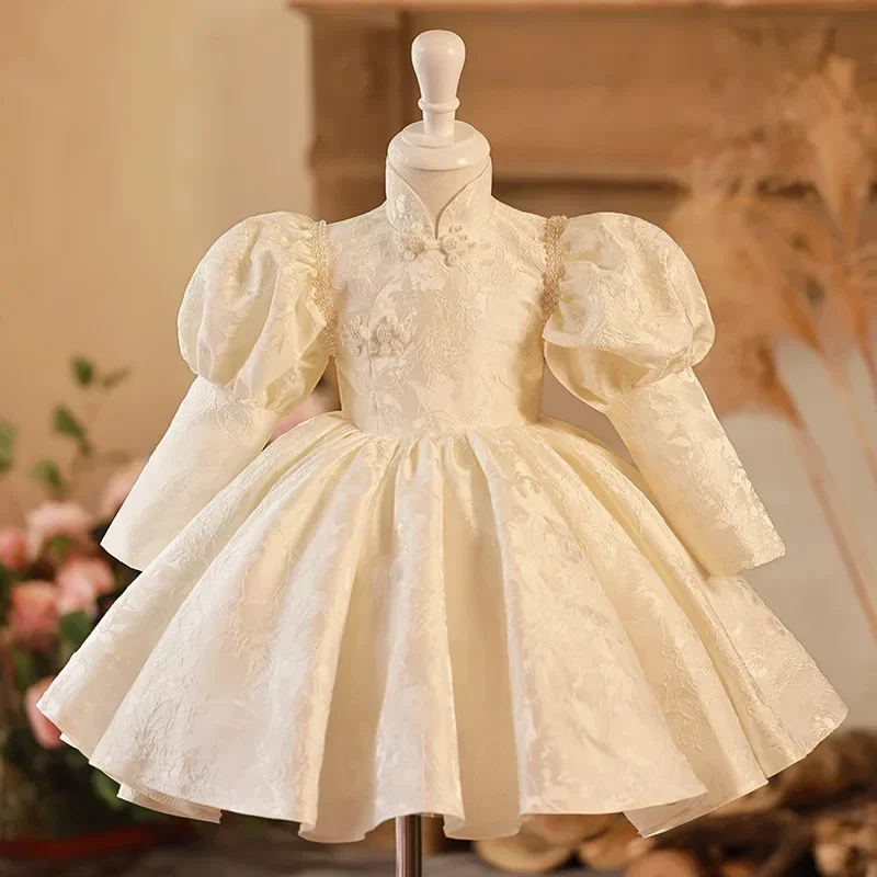 Falda de princesa para niña de 1 año, vestido de boda para niño, actuación de cumpleaños, vestido de noche de fiesta de princesa de encaje, ropa para niño de 1 a 12 años