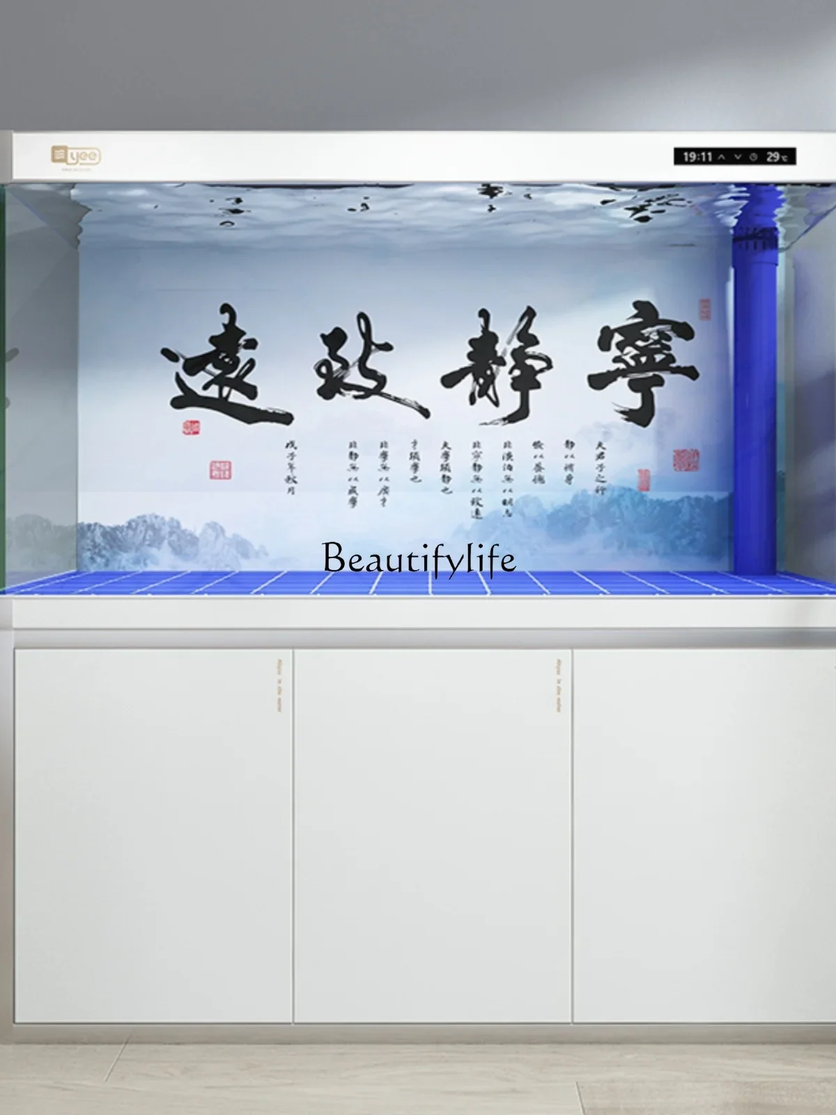 

yj9 Aquarium Fish Globe Living Room Home Medium and Large Feng Shui Fortune Bottom Filter Ecological Change Water Fish Tank