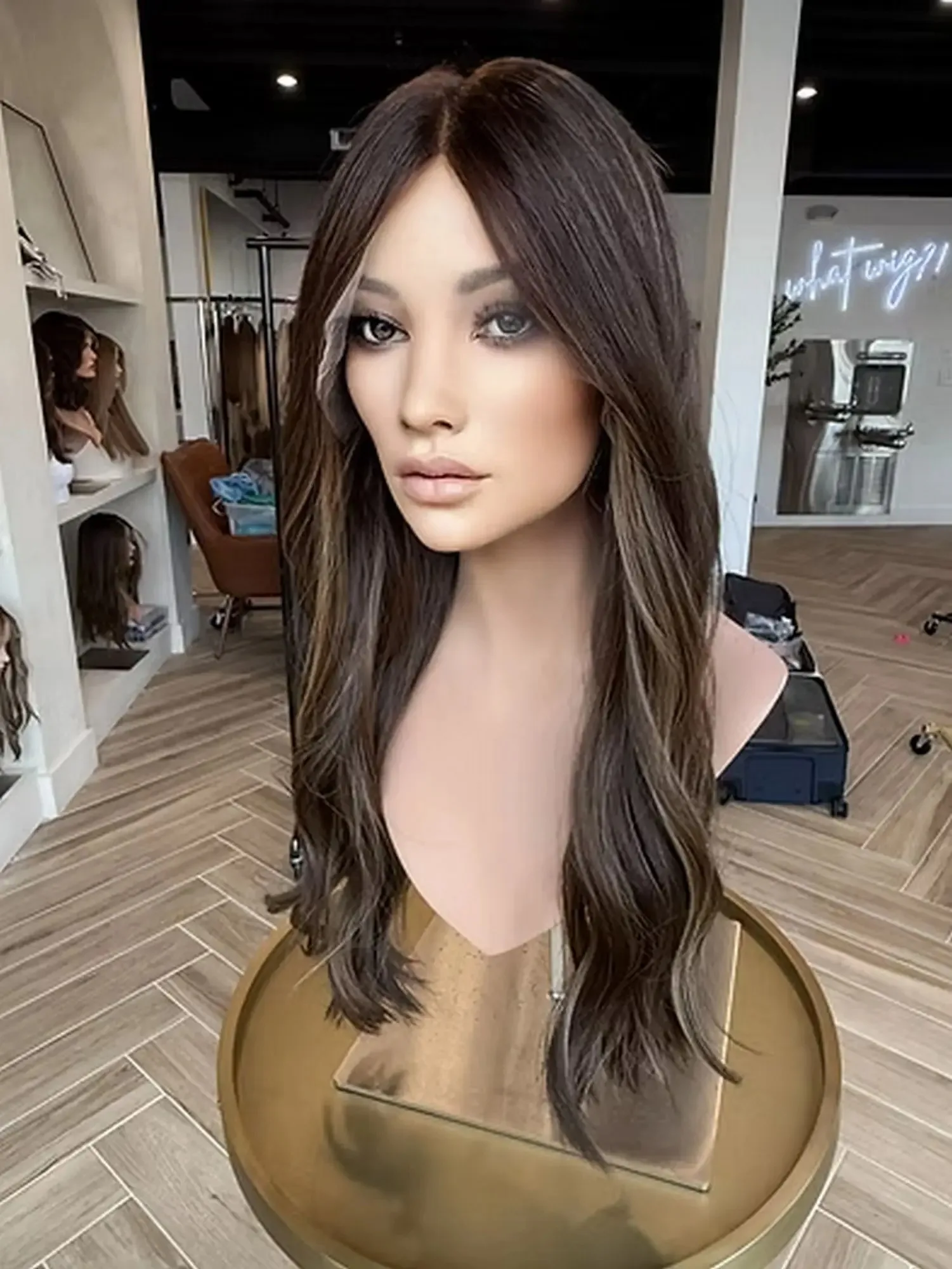 14 Inch  Short Wavy Wig 13x4 HD Transparent Lace Front Synthetic Bob Pre Plucked Baby Hair Dark to Blonde Highlight Body Wa