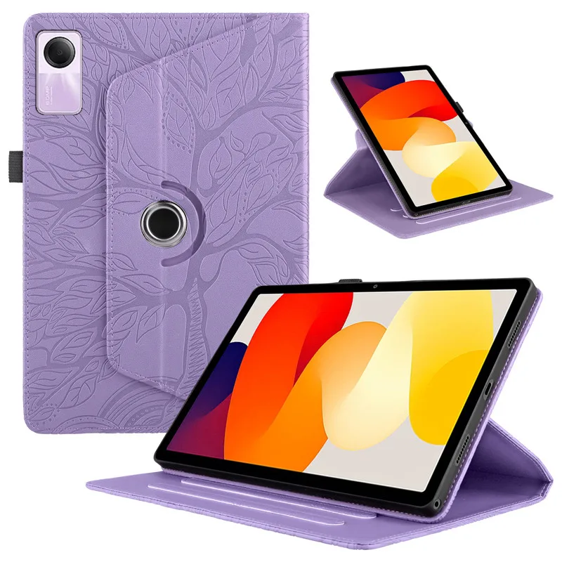 

Funda For Redmi Pad SE Case 2023 Emboss Tree 360 Rotating Stand Tablet Coque For Xiaomi Redmi Pad Se 11" Redmi Pad 10.61" Case