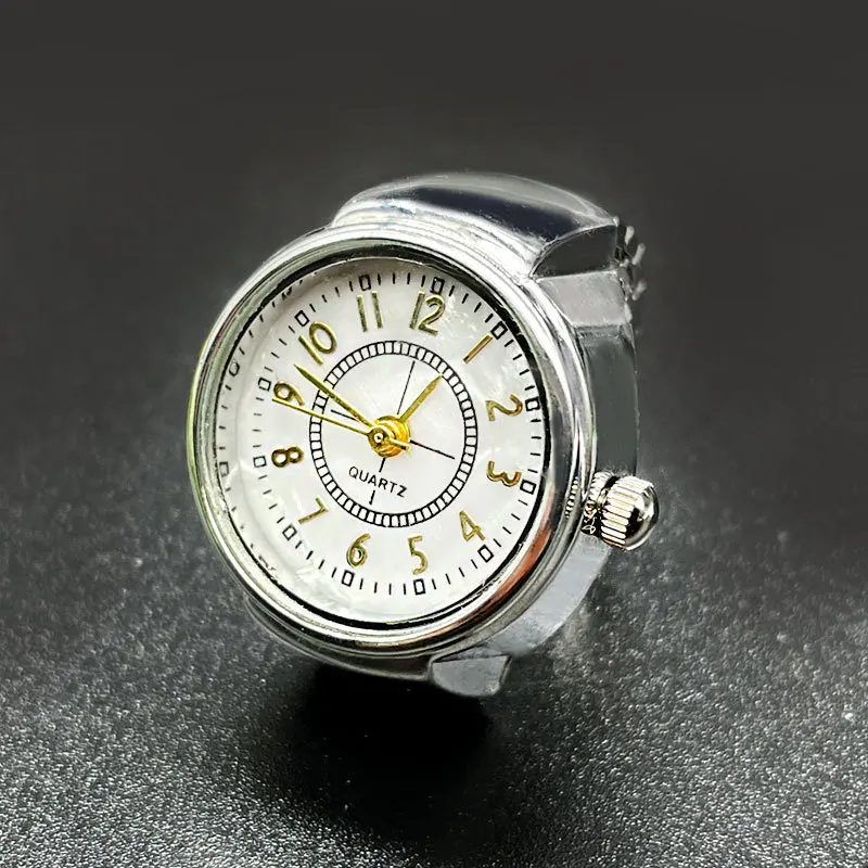 Finger Watches Selling Round Golden Silvery Quartz Men's And Women's Simple Ring Watches image 6