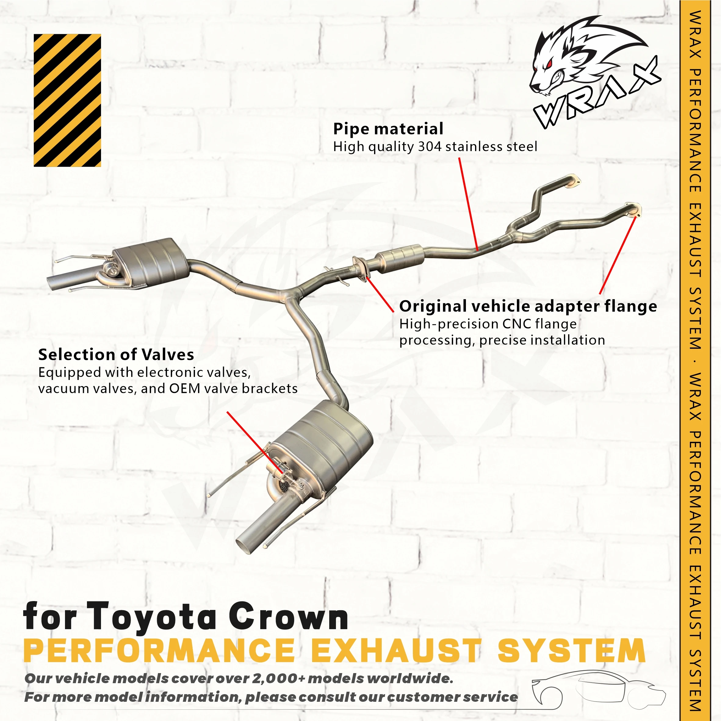 

WRAX High Performance Catback for Toyota Crown Stainless Steel Exhaust With Electronic Valves