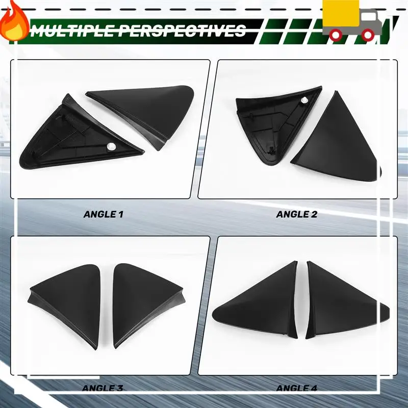 

2Pcs Car Front Window Plate Side Mirror Corner Triple-Cornered Window Garnish Cover Panel For Toyota Yaris 2008-2012