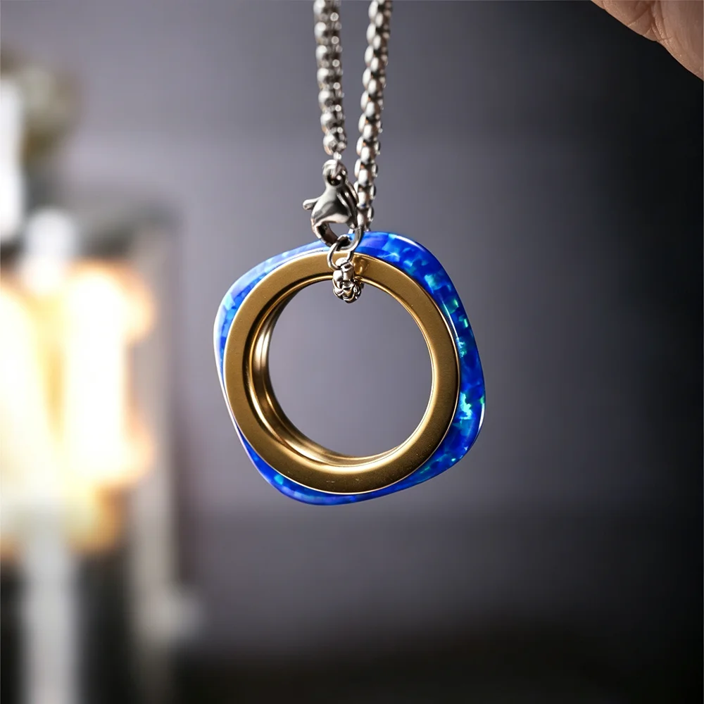 SHEXIANG EDC Squares And Circles Ring Spinner Stress Relief Toy Fidget Toys For Adults Anxiety Relief Gadgets Original Designs