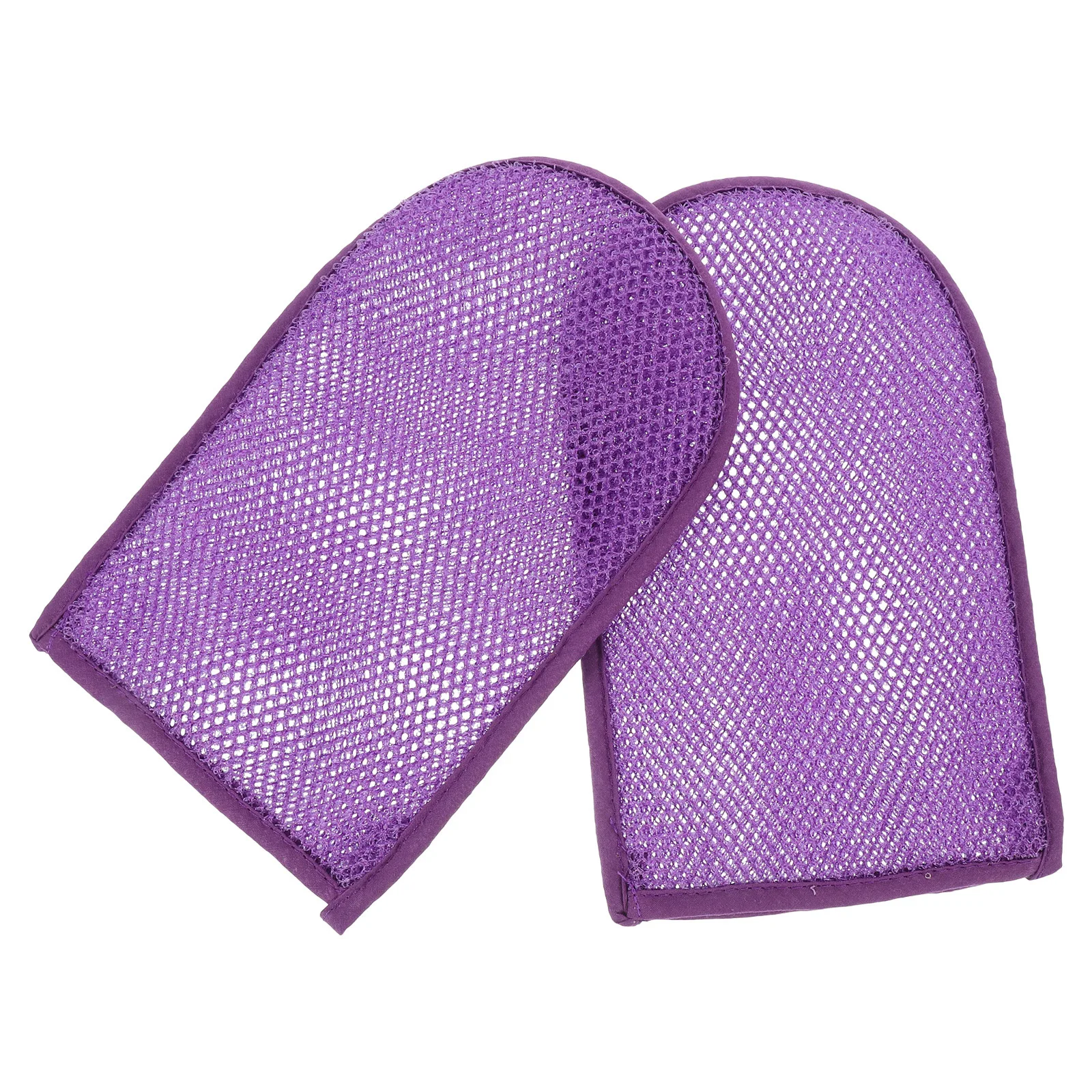 2 قطعة قفازات التقشير الغسيل فقاعات غنية طويلة الأمد مادة النايلون لتنظيف الجسم التقشير منظف الجسم