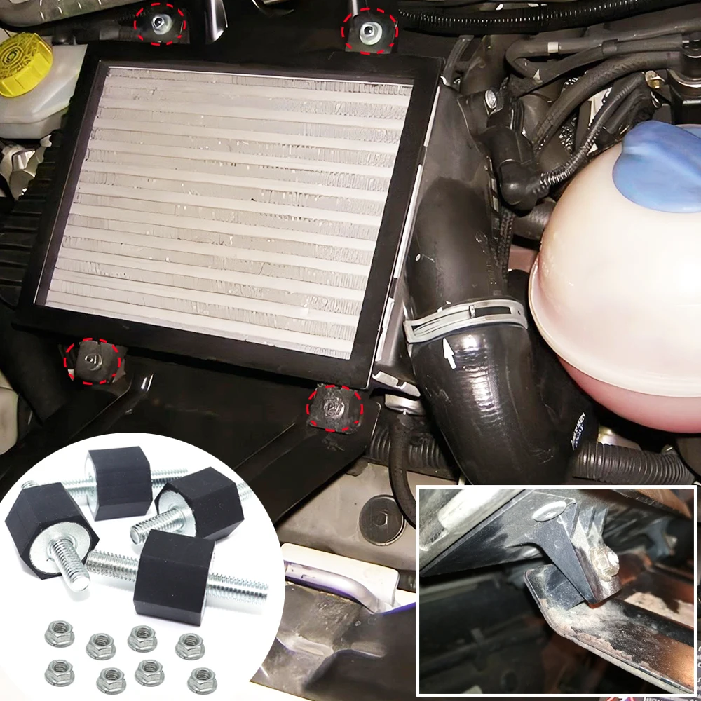 

4 Kit For VW Transporter T4 Caravelle CAMPER VAN 2.5TDI Intercooler Mounts & Bushes Nuts 1997 1999 2000 2001 2002 2003 191201256