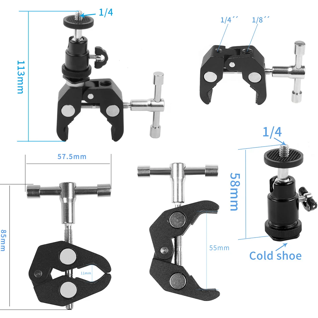 Super Clamp Mount Halter mit Stativ Kugelkopf Adapter für Gopro für Insta360 DSLR Monitor LED Blitzlicht Kamera Röhren halterung – Detail 19