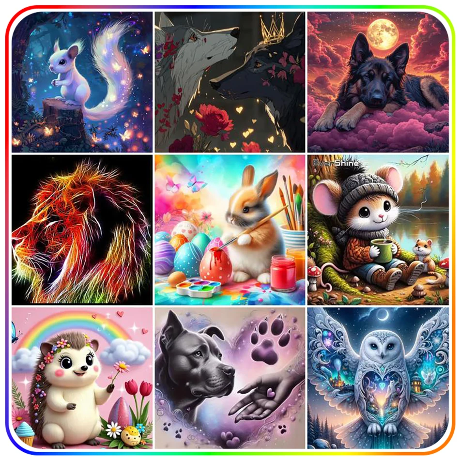 

SDOYUNO Diamond Painting Set Diamond Mosaic Animals Diamonds For Picture Crafts Cross Stitch Kit Printed 5D Crystal Home Decor