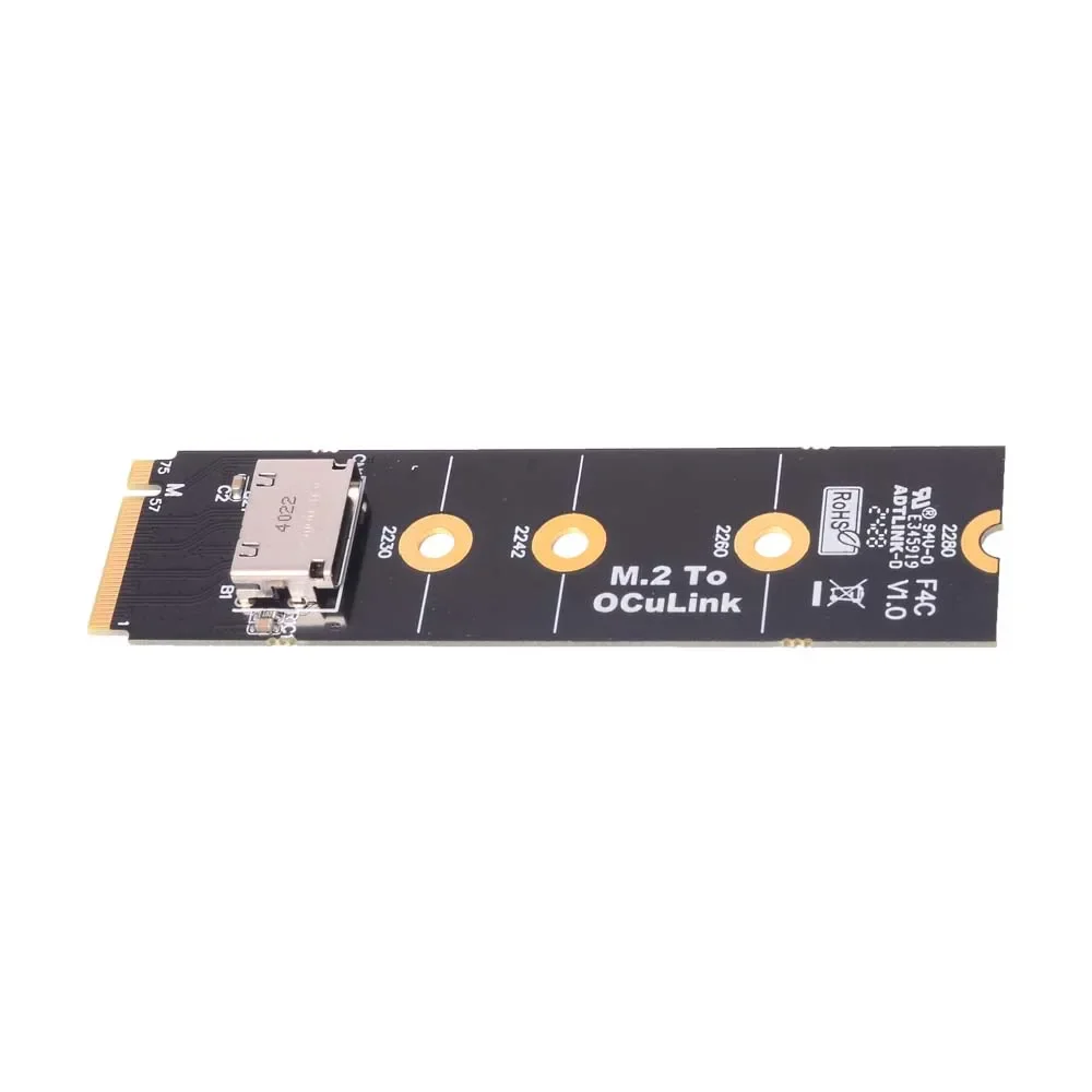 ADT-F4C PCIe 4.0 x4 Expansion Card M.2 NVMe to OcuLink SFF-8612 Female Adapter Board 64Gbps for Intel NUC , STX, ITX Motherboard