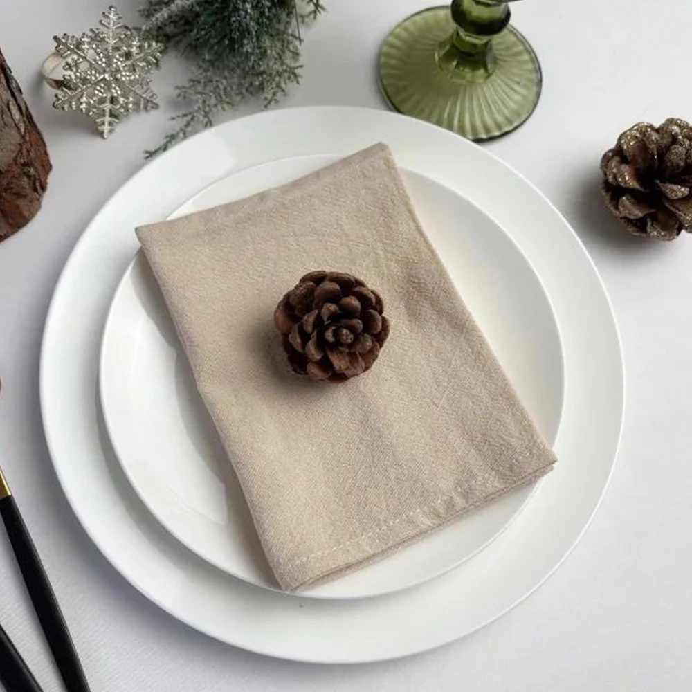 12 Pcs Solid Color Cotton Napkins 30x45cm Soft Tea Table Towels for Christmas Halloween 2027New Year'S Events Wedding Decoration