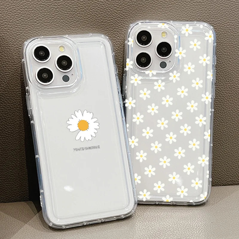 

Daisy Creative Design Shockproof Soft Clear Phone Case For iPhone 16 15 14 13 12 11 Pro Max Plus 17 Case Anti Drop Airbag Cover