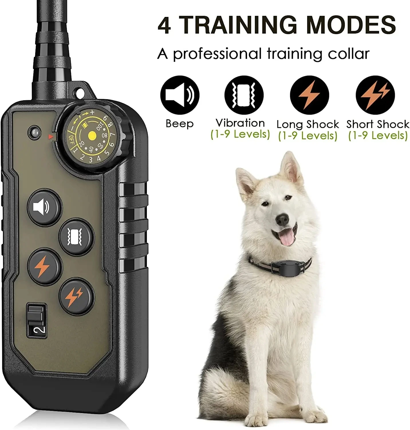 

1200m Electric Dog Training Collar Remote Control Anti Bark Dog Collar Rechargeable Waterproof Shocker Electric Vibrador Sound