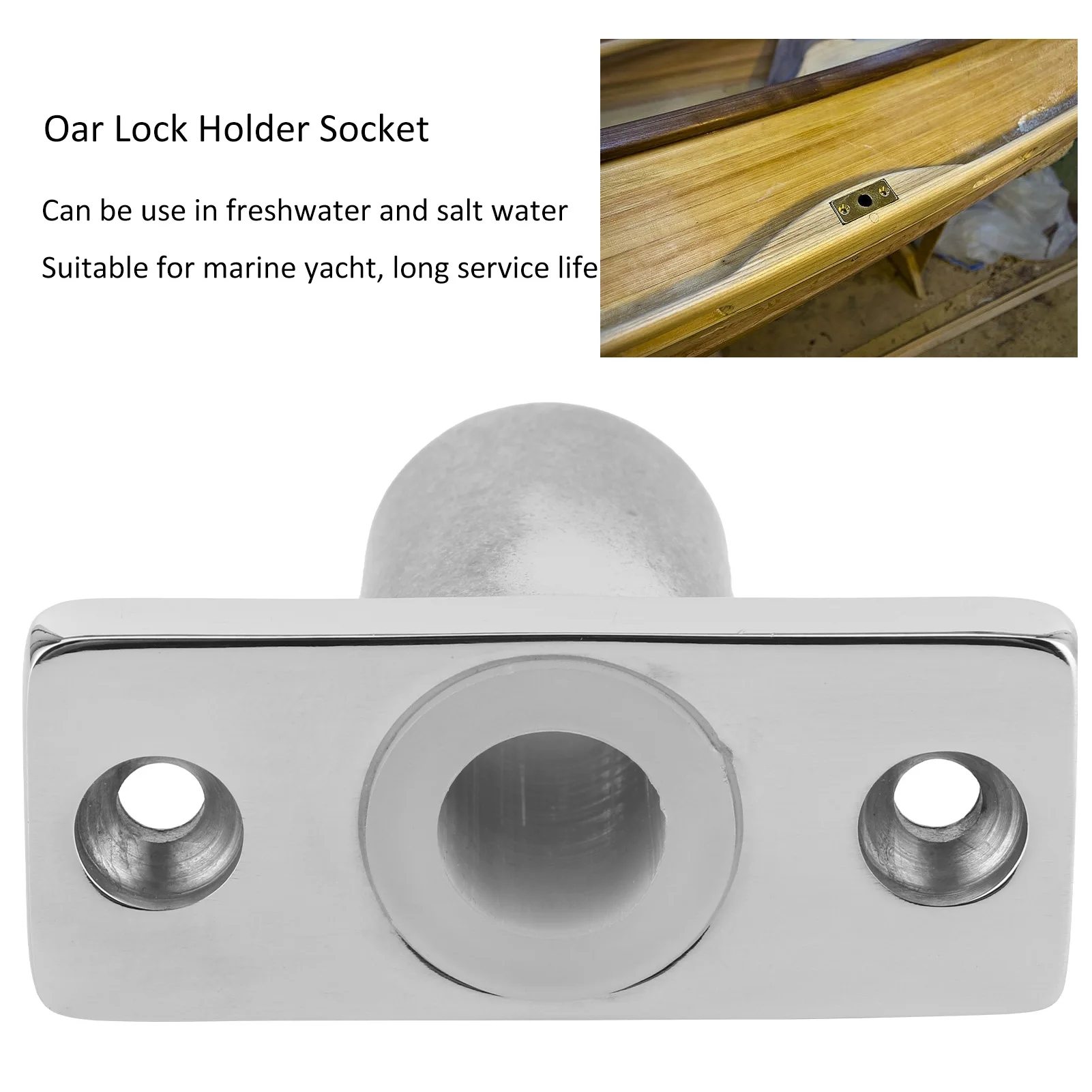 Marine Oar Holder Paddle Accessories Top Mount Oar Lock Socket Holder T‑Shaped Bracket 316 Stainless Steel for Marine Yacht