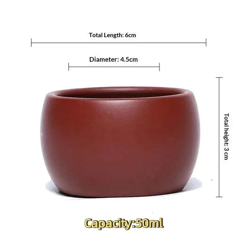 Yixing Purple Clay Portable Teacup Handmade Traditional Tea Bowl for Tea Enthusiasts Home Office Camping Use