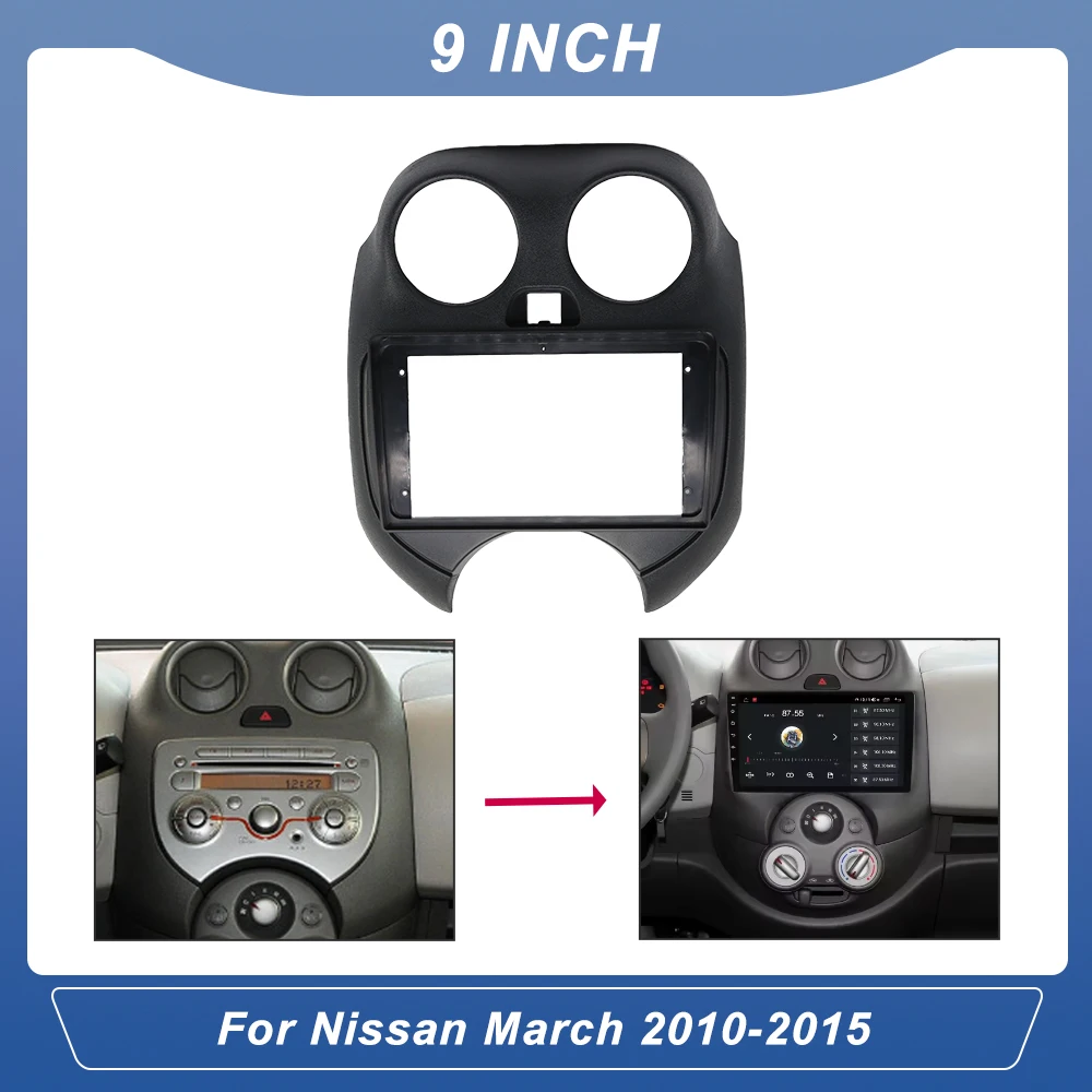 

9-дюймовый автомобильный каркас, адаптер для передней панели Android, комплект панели для крепления приборной панели для Nissan March 2010-2015/Micra K13/RENAULT Pulse