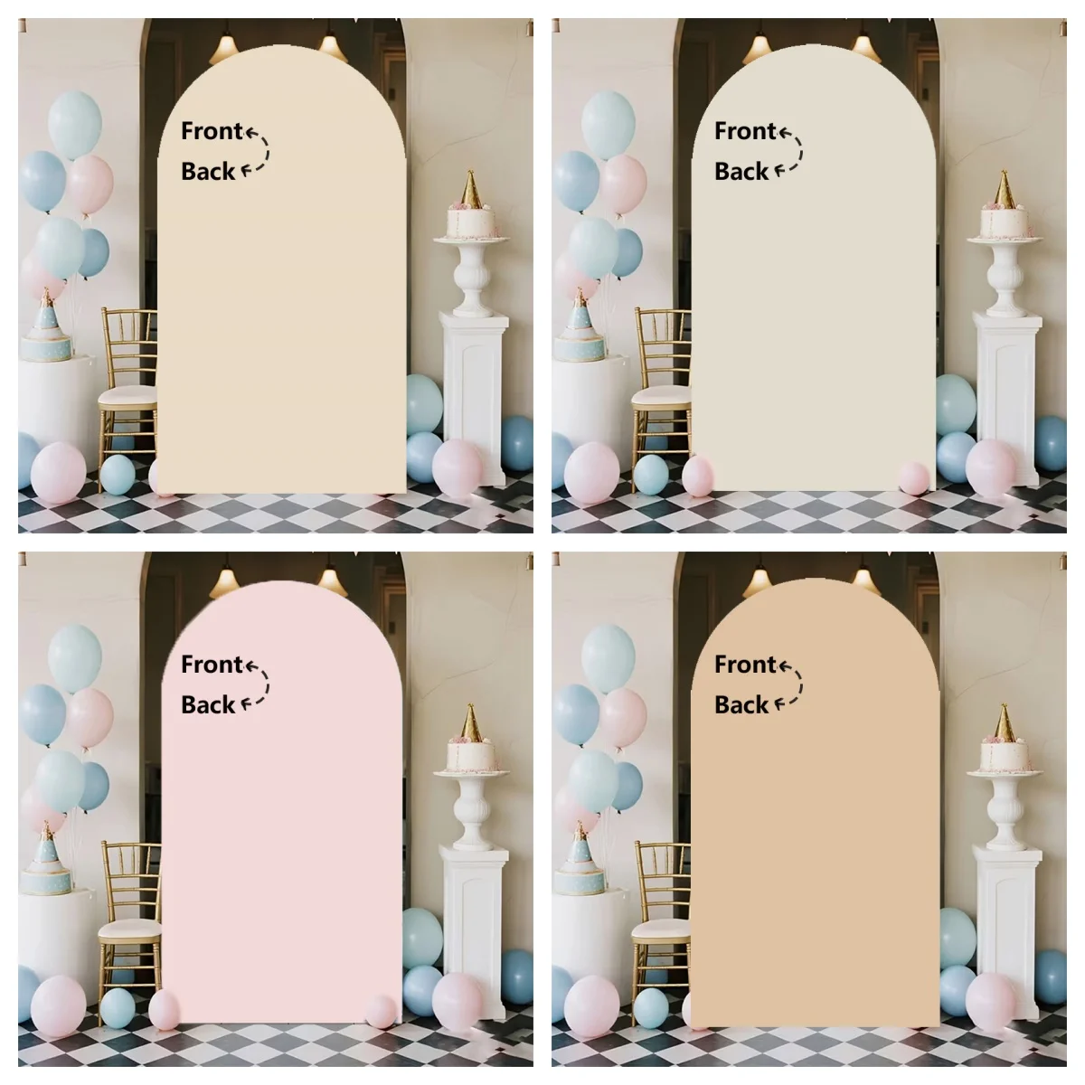 

Двусторонняя арка фотографии фонов несколько цветов день рождения свадьба портрет праздник украшения фото фоны