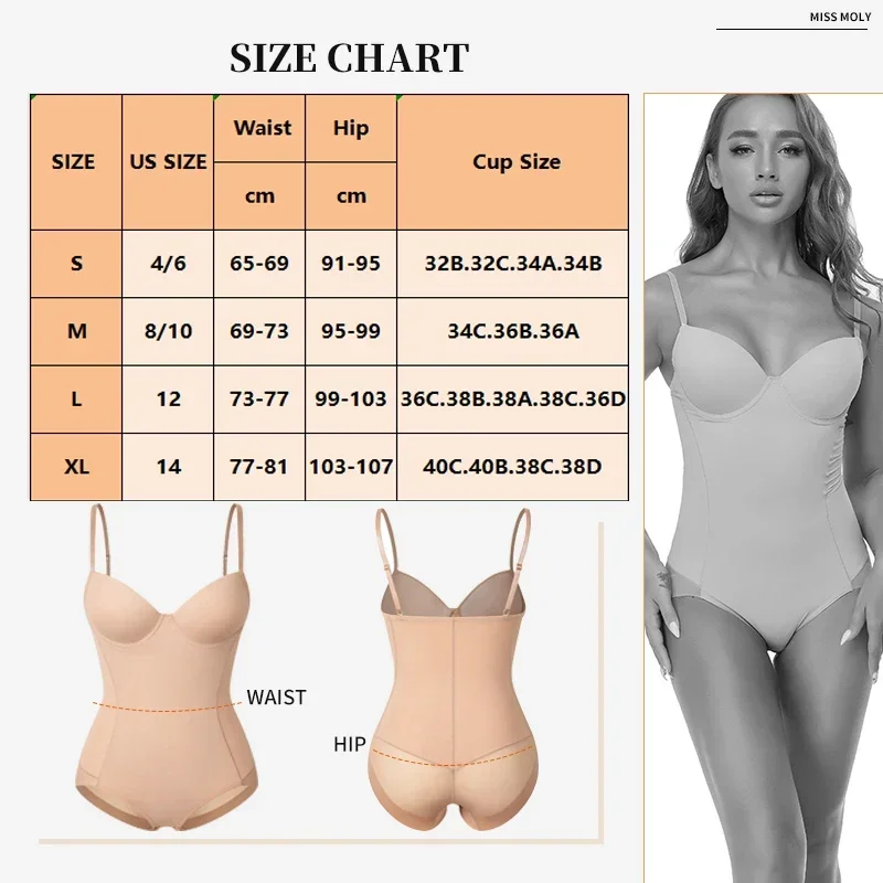 Waist Trainer Shapewear for Women Tummy Control Dress Backless Bodysuit Tops Body Shaper with Built-in Bra Slimming Underwear