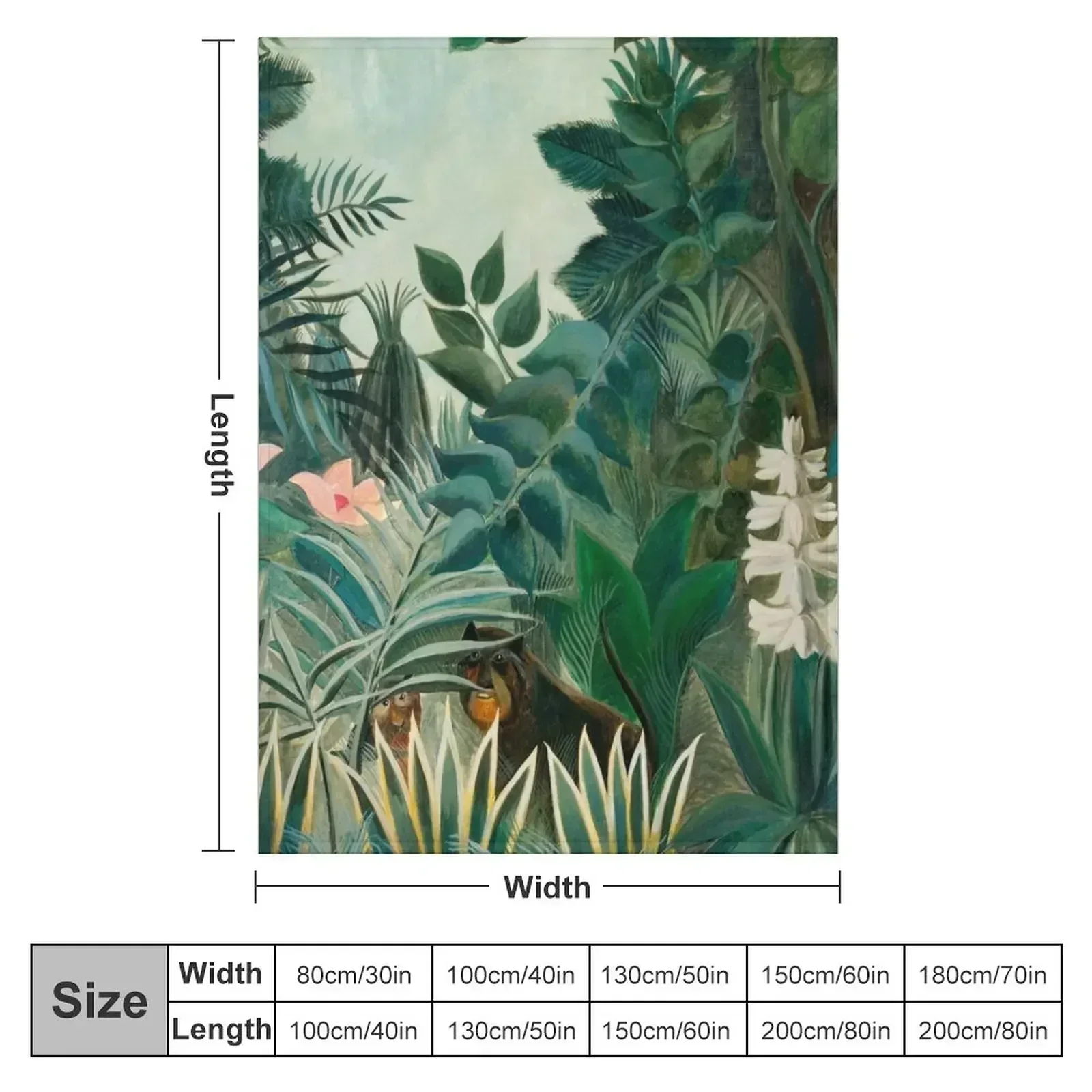 The Equatorial Jungle - Henri Rousseau Throw Blanket Decoratives warm for winter Bed Decorative Sofa Blankets