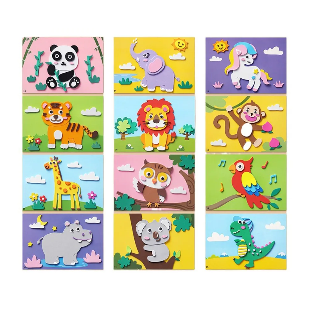 

EVA Cartoon 3D DIY Sticker Toy Stereoscopic Puzzle Montessori Art Craft Toy Educational Cartoon Animal Educational Sticker Toys