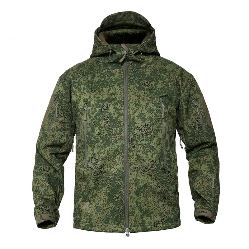 Winter Fleece Coated Jacket Shark Skin Softshell Jacket Men Outdoor Hiking Jacket Camping Fishing Jacket Work Coats Warm Jackets