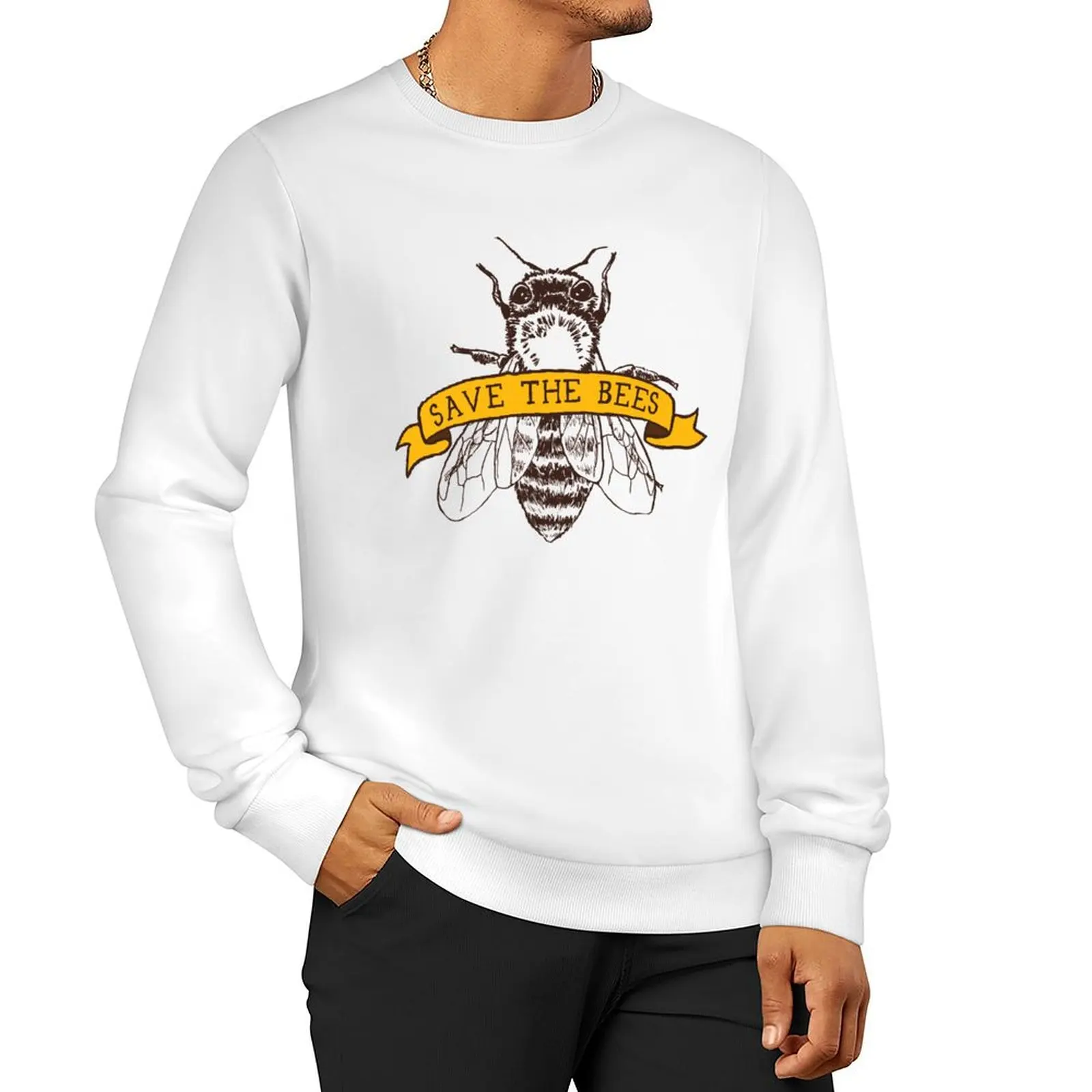 Save The Bees! Sweatshirt korean autumn clothes hooded sweatshirt for men