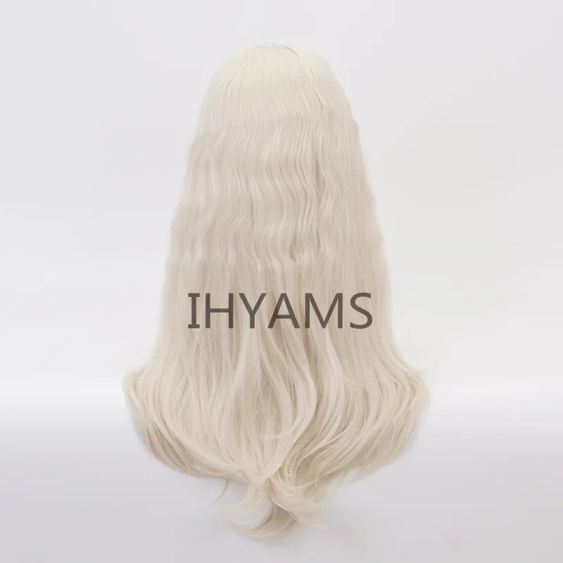 New Dumbledore Wig with beard Gandalf Role Play blonde long Curly Synthetic Hair Halloween Cosplay + wig cap