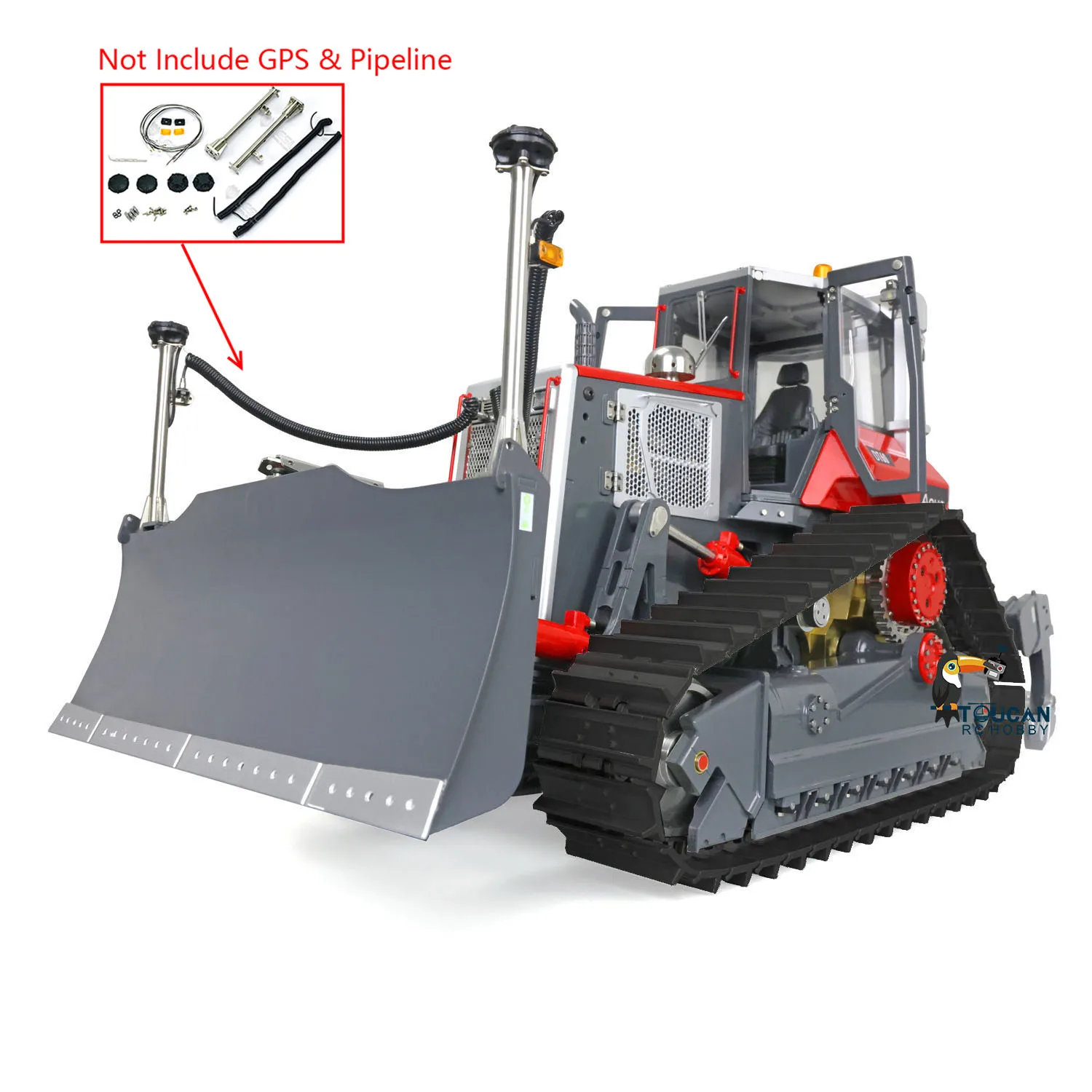 Lesu RC Bulldozer Aoue Dt60 Metal 1/14 Electric Hydraulic Crawler Dozer Assembled Painted Pump Lights Sounds Thzh1270-SMT7