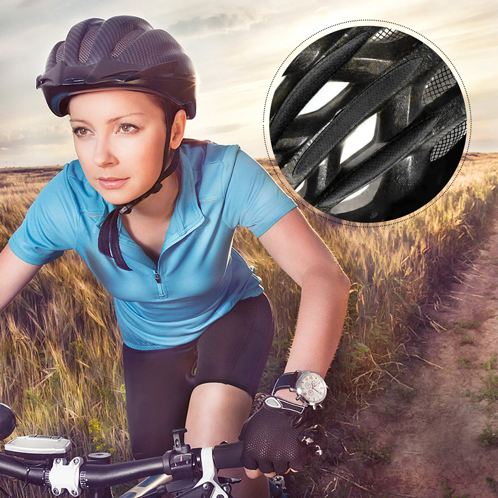 

1Set Riding Absorption Sponge Inner Pads Shockproof Cycling Lining Durable Adhesive Dots for Safety Helmets