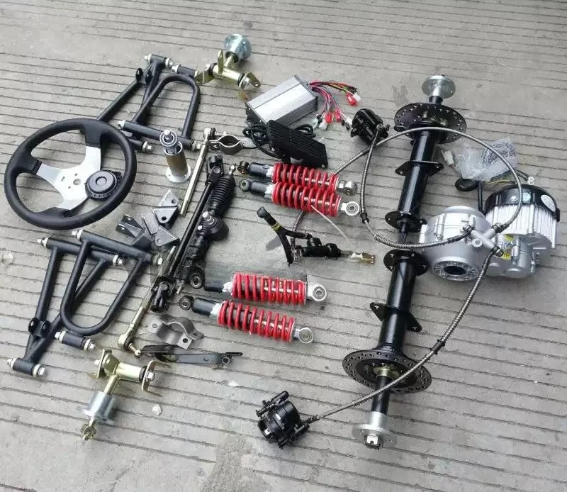DIY Modification Electric Quad Wheeler Go-Kart Accessories Front Suspension Steering Differential Shaft Drive Motor Rear Axle
