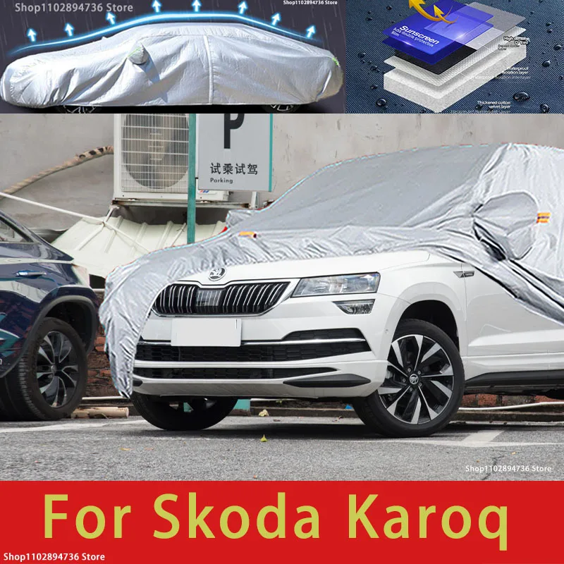 

For Skoda Karoq Car protective cover, sun protection, cooling protection, car clothing, car paint protection auto