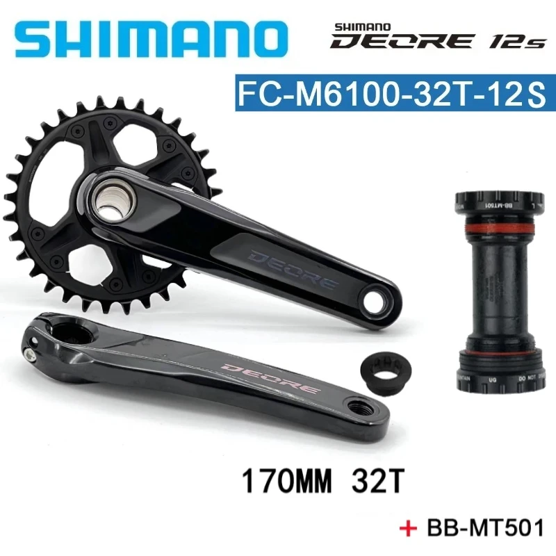 

SHIMANO DEORE FC-M6100 FC-M6120 12Speed 170/175MM 30T 32T 12S FRONT CHAINRING CRANKSET 12V CRANKARM CHAINWHEEL Original Parts