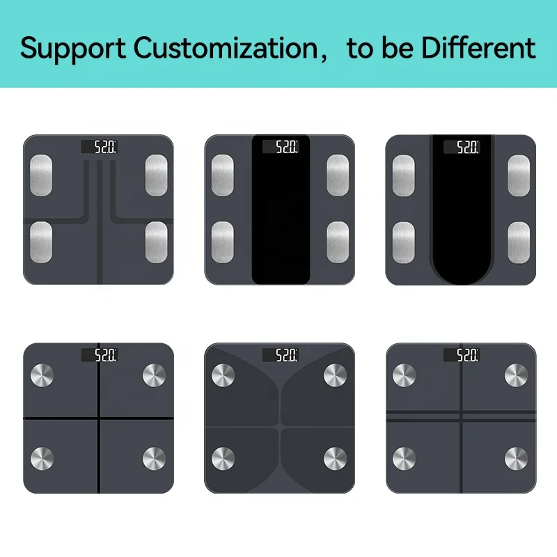 Timbangan Berat Badan Pintar Trendi dengan Indikator Kaca Temper dan Aplikasi