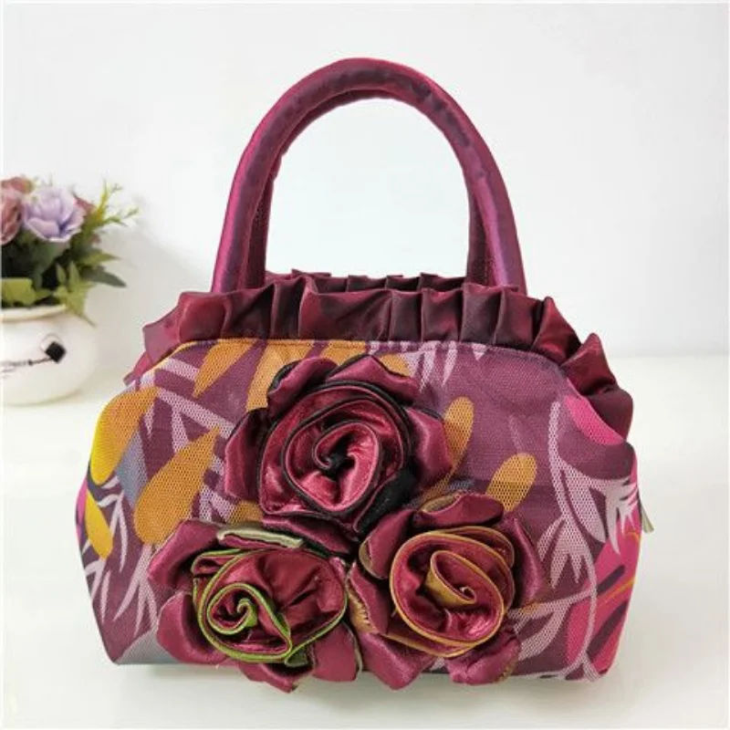 2023 New Sweet Lace Bag Flower Bag Small Handbag Mobile Phone Bag Change Grocery Bag Summer Bags