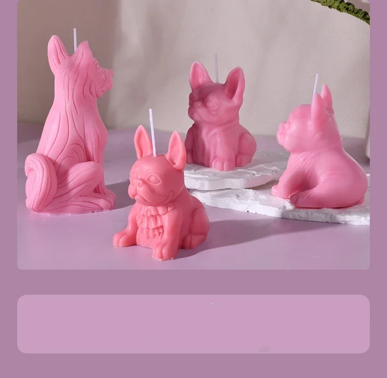 Different Breeds Puppies Candle Silicone Mold 3D Animal Cute Puppy Statue Soy Wax Mould Dog Lover Gift Home Decor Molds