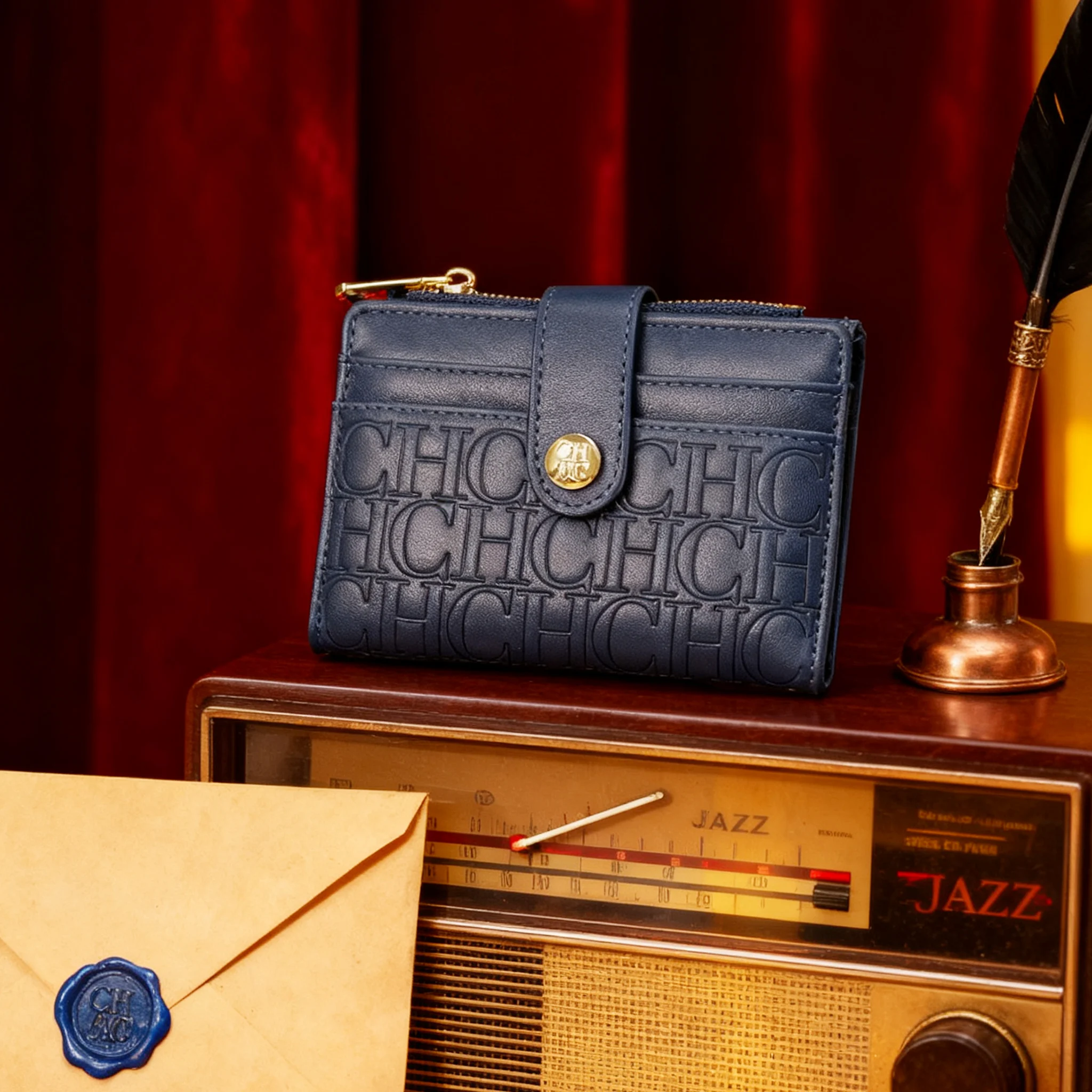 CH Luxury Brand Classic Square Design Wallet Fashion Button Classic Small and Lightweight Luxury Women's Folding Wallet