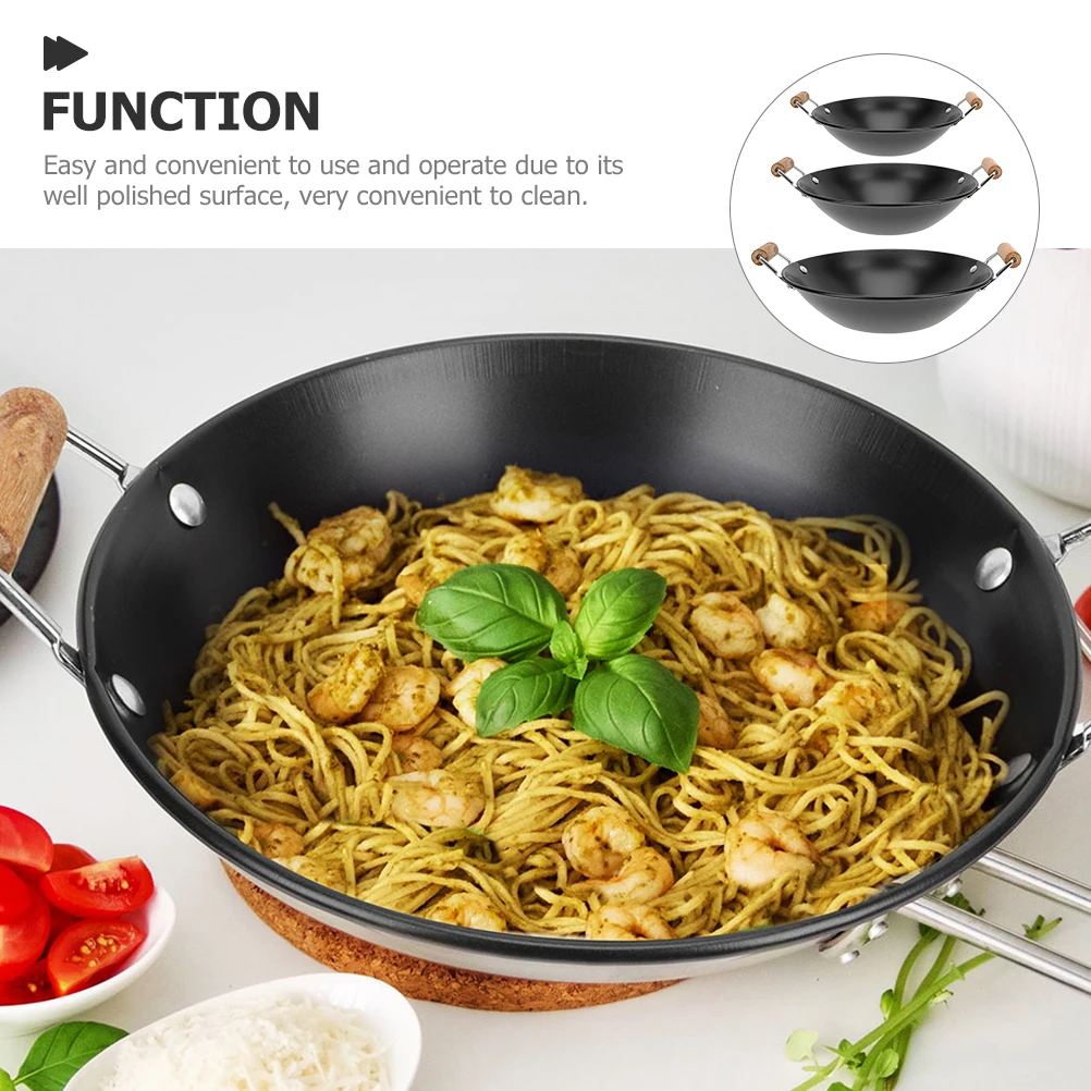 

3pcs Tripod With Wooden Handle Stainless Steel 23 27 Black Wood Handle Hot Pot Dry Pot Kitchen Supply Cookware